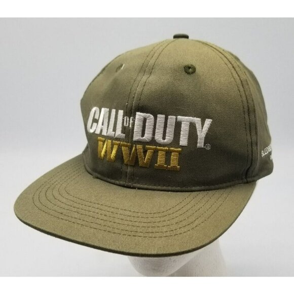Call of Duty WWII Video Game Military Green Baseball Style Hat Cap Snapback OSFA - Picture 1 of 8